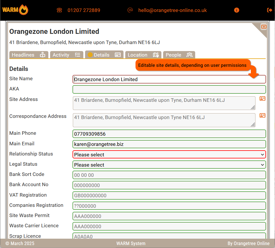 WARM System Screenshots