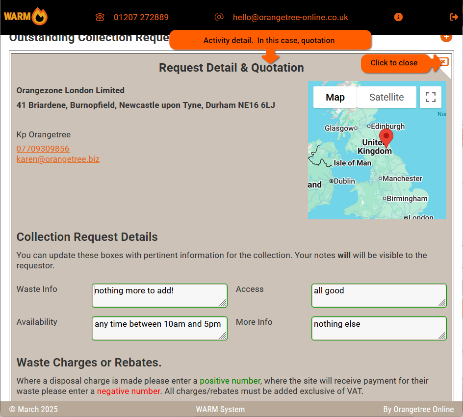 WARM System Screenshots